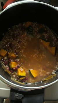 小豆粥の鍋